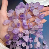 Perles de cristal d'améthyste naturelle brute, perles d'améthyste brutes en vrac pour la fabrication de bijoux DIY (bracelets, colliers), vente en gros