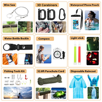 Kit de Supervivencia NBT de 250 Piezas con Bolsa Compatible con Sistema Molle, Linterna de Emergencia, Excelente Regalo para Hombres, Camping, Aventura al Aire Libre