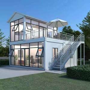 Contenedor de Construcción Rápida de 2 Pisos con Escaleras, Cortina de Vidrio, Oficina de Lujo, Casa Prefabricada, Casas Móviles Prefabricadas - Product Image 3