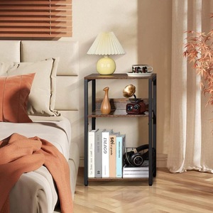 Home Record Storage Rack Wrought Iron Floor Standing Multi Tier <b>Shelf</b> For Living Room Sofa Bedroom <b>Bedside</b> Table - Product Image 3