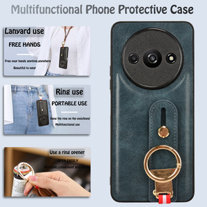 Đa chức năng PU Leather Trường hợp với dây đeo cổ tay bảo vệ <span class=keywords><strong>Cover</strong></span> quay lại điện thoại di động Trường hợp đối với Xiaomi Redmi A3 - Product Image 3