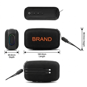 Portable <b>Bluetooth</b> Speaker Mesh Design Rechargeable Battery IPX4 Waterproof Outdoor Use Built-in <b>Microphone</b> 2.0 Channels - Product Image 5
