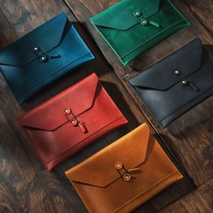 Maletín para Portátil de Cuero Genuino de 10.9*7.68' Duradero y Moderno, Funda para PC de Piel de Vaca, Portadocumentos, Tablet, Cuaderno - Product Image 1
