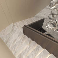 Carrelage d'escalier en porcelaine pleine masse brillant, antidérapant, à bords arrondis, 470x1200mm, épaisseur 10mm, résistant à l'usure pour marches intérieures - Offre Spéciale