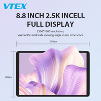 Tablet PC Layar Incell 8.8 Inci 2.5K 90Hz T7300 Octa Core 6GB RAM 128GB ROM Casing Logam 5000mAh 18W Pengisian Cepat Tablet Pintar