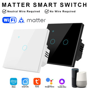 Interrupteur mural intelligent Wi-Fi 1/2/3/4 voies 110V-240V compatible Matter Alexa Apple <span class=keywords><strong>Home</strong></span> APP, commande vocale, panneau PC, certifié CE - Product Image 2