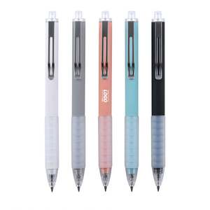 Custom Retractable Ballpoint Pens with Soft Grip - Medium Point 1mm <b>Black</b> Ink for Office Use - Ideal for Men & Women - Product Image 1