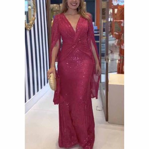 Vestido <span class=keywords><strong>de</strong></span> Noche Largo Elegante con Lentejuelas <span class=keywords><strong>para</strong></span> Mujer, Estilo Casual, <span class=keywords><strong>para</strong></span> Bodas, Venta al Por Mayor 2025 - Product Image 4