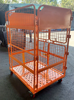 Chariot à cage roulante robuste 1000 kg |   Conteneur logistique pliable en acier galvanisé avec roulettes pivotantes à frein pour usage en entrepôt