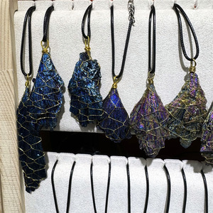 Thiết kế mới thô Đá chữa bệnh pha lê Kyanite Hào Quang Tourmaline lông mặt dây chuyền vòng cổ cho quà tặng - Product Image 6