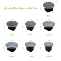 Boîte d'emballage ronde carrée en plastique de 58 oz
