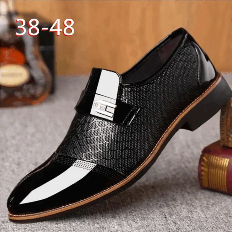 Men Classical shoes Flat Men Business shoes rubber pu leather shoes for sale