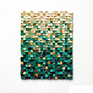 Green Gold 3D Wood Wall Art Solid Geometric <b>Painting</b> <b>Custom</b> Luxury Decor for Hotel & Villa JZ-223 JZ-223 JZ-223 - Product Image 6