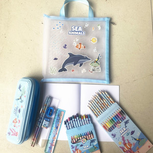 Set de Regalo para el Día del Niño para Estudiantes, Caja de Regalo de Papelería con Temática Animal, con Útiles Escolares, Estuche para Lápices y Lápices - Product Image 4