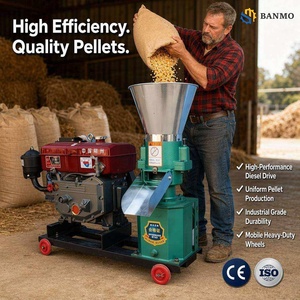 เครื่องอัดเม็ดอาหารสัตว์ BANMO 150 ดีเซล กำลังการผลิต 85-150 กก./ชม. 4 กิโลวัตต์ 2 ลูกกลิ้ง ขนาดรู 4-<span class=keywords><strong>8</strong></span> มม. สำหรับฟาร์มผลิตอาหารสัตว์ - Product Image 1