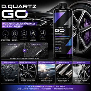 DQUARTZ GO นาโนไดมอนด์ เซรามิกโค้ทติ้ง 1000 มล. ความแข็งสูง ป้องกันน้ำ ป้องกันรอยขีดข่วน สำหรับเคลือบสีรถยนต์ ป้องกันรังสียูวี ทนทานต่อสารเคมีและการขัดถู - Product Image 5