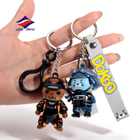 Porte-clés en PVC souple personnalisable avec des animaux de dessin animé Longzhiyu, 20 ans, cadeau d'entreprise, porte-clés en PVC, design stéréo, porte-clés en caoutchouc