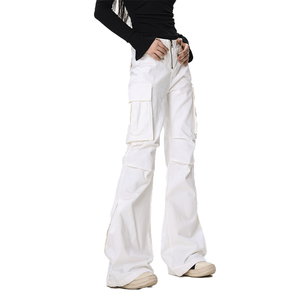 Pantaloni da donna in cotone svasato stile sportivo personalizzati all'ingrosso per donna Y2k pantaloni <span class=keywords><strong>Cargo</strong></span> larghi - Product Image 5