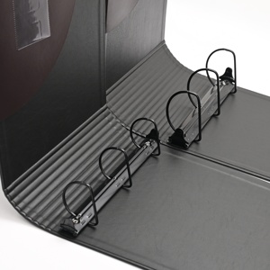 Carpeta de Anillas en D de Cuero PU de <span class=keywords><strong>3</strong></span> y 4 Pulgadas, Mecanismo de Metal Negro de <span class=keywords><strong>3</strong></span> Orificios, Lomo Redondeado de 7 Nervaduras, Logotipo Personalizado al por Mayor - Product Image 4