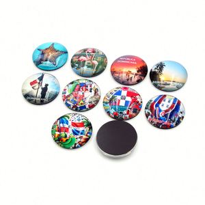 Custom 3D Round Glass Cabochon Personalizable Travel Pictures of Dominica <b>Fridge</b> Crystal Magnet - Product Image 2