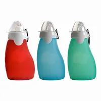 4pcs Plastic Water Bottles Bulk 15oz Reusable Sports Water Bottle