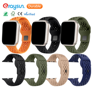 Eraysun sang trọng 42/45/46/49mm thể thao nam Silicone mềm thoáng khí cho Apple Ultra 3 2 Series 10 9 8 SE I Watch 11 Dây đeo đồng hồ - Product Image 1