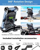 Support de téléphone pour moto Kewig personnalisé en ABS imperméable, support de téléphone pour vélo, accessoire pour moto, support de téléphone flexible pour vélo