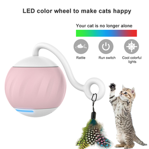 Giocattolo interattivo intelligente per gatti a rotazione rapida per interni con illuminazione a LED cinguettio e attivazione del movimento in plastica - Product Image 3