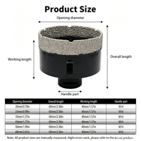 Kit de forets diamantés M14-12 pièces pour marbre, maçonnerie, granit, carrelage, avec boîte en aluminium, kit de scies cloches, ensemble de perçage
