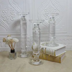 Vier Party Creatieve Kandelaar Kristal Hoge Klasse Vintage Glas Kaarsen Houders Bulk Groothandel