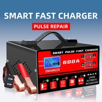 Chargeur de batterie de voiture au plomb-acide 12V/24V 130W haute puissance, entièrement automatique, intelligent, à charge rapide, avec technologie de réparation par impulsions pour batteries lourdes
