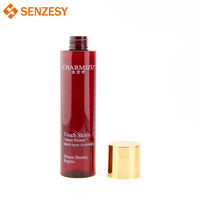 Dispensador de Cilindro SENZESY de 200 ml, Botella de PET para Cosméticos, Envase para Tónico, Envase para Loción, Cuello Plano, Tapa Electrochapada