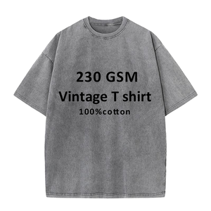 เสื้อยืดโอเวอร์ไซส์ผ้าฝ้ายหนาน้ำหนักมากสำหรับผู้ชาย สไตล์วินเทจ ล้างสีแบบแอซิดวอช พิมพ์ลายกราฟิก เสื้อยืดสไตล์วินเทจสำหรับผู้ชาย - Product Image 1
