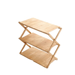 Étagère de rangement en bois de bambou, 4 niveaux, pliable, multifonctionnelle, pour la maison et l'extérieur - Product Image 5