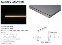 Éclairage LED pour armoire à panneaux de 18 mm, éclairage double face lumineux vers le haut et vers le bas, profil en aluminium YB1036-25-1