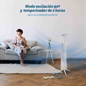 Ventilatore a torre 81 cm, 3 velocità, 45 W, bianco, per uso domestico e in ufficio - Product Image 3