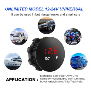 DC12V Round Car Voltmeter mit LED-Digital anzeige Wasserdichter USB-betriebener ABS-Material-Touch-Schalter - Product Image 3