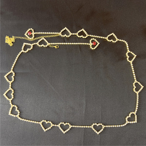 Chaîne de taille classique pour femmes <span class=keywords><strong>2022</strong></span>, <span class=keywords><strong>ceinture</strong></span> de taille, cœur d'amour, strass, <span class=keywords><strong>ceinture</strong></span> creuse, style hip-hop, ceintures fines <span class=keywords><strong>tendance</strong></span> - Product Image 2