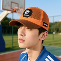 Casquette de baseball personnalisable à 6 panneaux avec broderie de logo à couverture complète et à pois en forme de léopard.