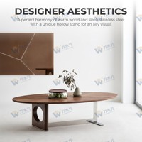 Table basse moderne en bois massif avec structure en métal, écologique et durable, meubles pour la maison, salon, hôtel et villa