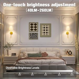 Appliques murales à piles Appliques murales d'<span class=keywords><strong>intérieur</strong></span> non câblées Luminaires d'ombrage en tissu Appliques murales <span class=keywords><strong>sans</strong></span> <span class=keywords><strong>fil</strong></span> rechargeables - Product Image 4