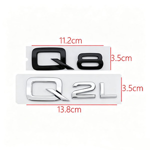 Emblema 3D in ABS Cromato <span class=keywords><strong>Nero</strong></span> con <span class=keywords><strong>Logo</strong></span> Q2 Q3 Q4 Q5 Q6 Q7 Q8, Lettere e Numeri, Adesivo per Bagagliaio Auto, Decalcomania Autoadesiva per Carrozzeria - Product Image 6