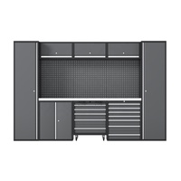 Armoire de rangement pour outils en acier laminé à froid murale avec établi robuste