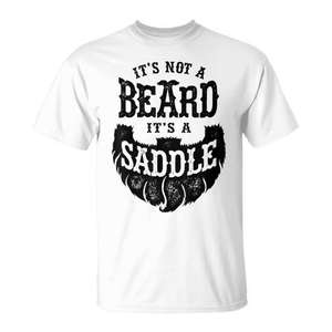 C'est pas une barbe, c'est une selle - T-shirt pour hommes barbus - T-shirt humoristique - Product Image 1