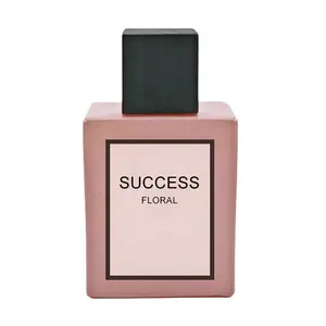 Botol parfum kaca merah muda 50ml kualitas tinggi dengan penyemprot kemasan kosong parfum antik