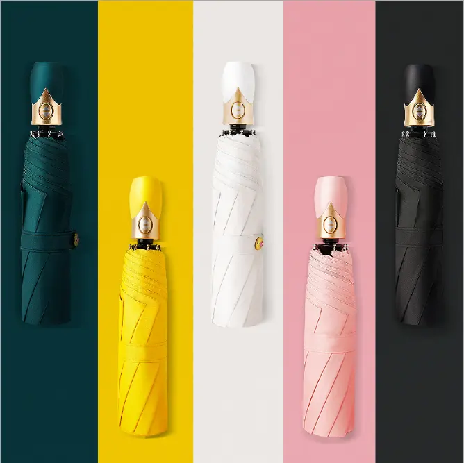 새로운 혁신적인 제품 아이디어 2021 독특한 작은 세 접힌 자동 우산 판매