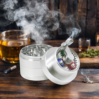 Nouveau moulin à herbes sèches classique YA YA8152 à 4 couches en alliage d'aluminium de 63 mm, à manivelle, pour accessoires, vente chaude