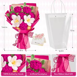 Cadeaux créatifs personnalisés, produits faits à la main, tricot, grand bouquet de fleurs, fleurs en <span class=keywords><strong>coton</strong></span> au <span class=keywords><strong>crochet</strong></span> <span class=keywords><strong>pour</strong></span> mariage, cadeaux d'anniversaire - Product Image 3
