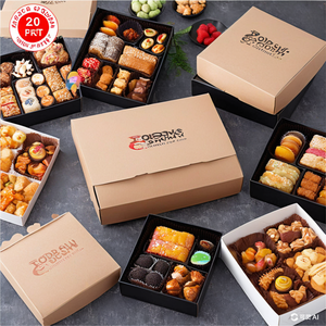 Empaque corrugado impreso personalizado Desechable Papel Kraft ecológico <span class=keywords><strong>Comida</strong></span> Sushi Pizza Caja para llevar 12 "16 18 pulgadas - Product Image 1