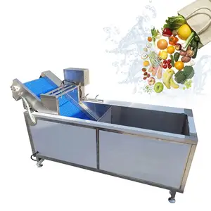 Hot selling 3 meters potato pepper spinach pumpkin bubble washing cleaning machine line fruits and vegetable washer suppliers